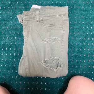 Army Green Ripped Jeggings